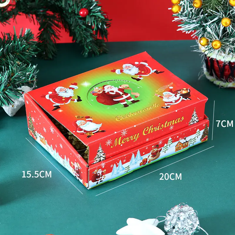 Festive Christmas Candle Set Decorative Wax Candles Holiday Themed Gifts Europe