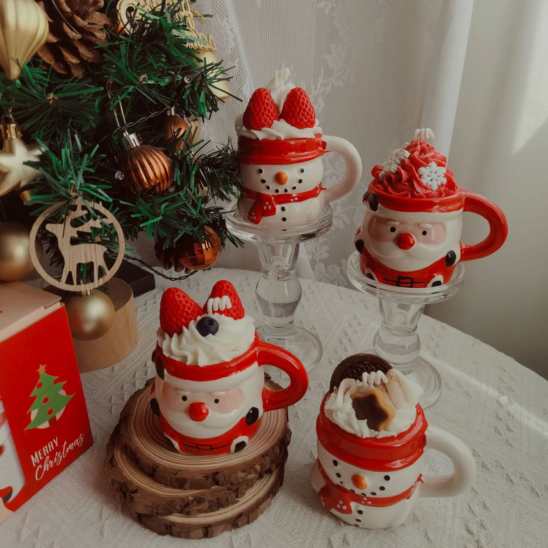 Christmas Cup Candle Festive Scent Holiday Aroma Decorative Accessory Mexico