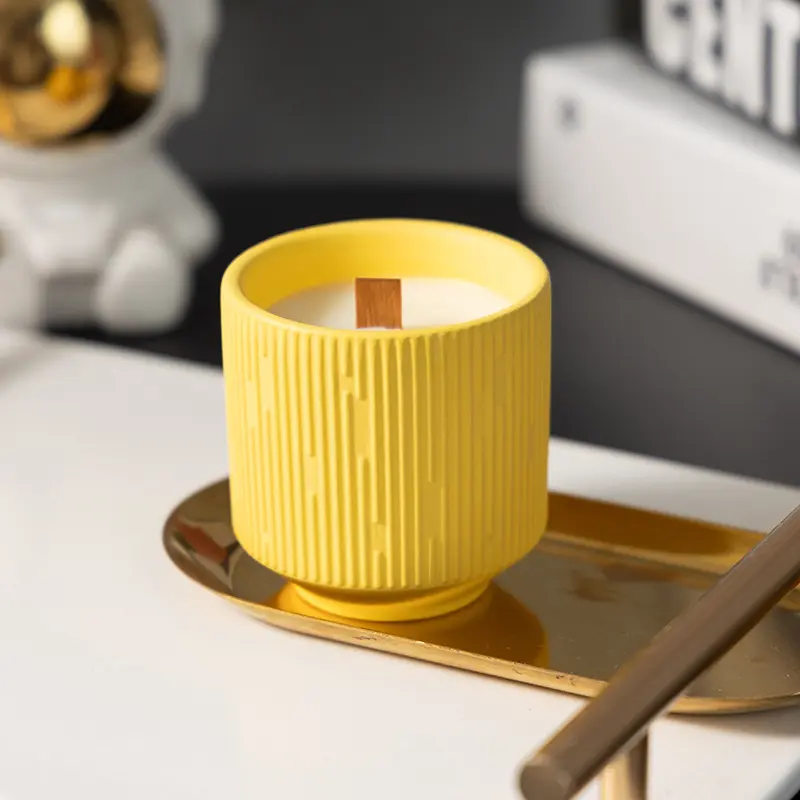 Nordic style soy wax cup candle natural with wood wick Denmark