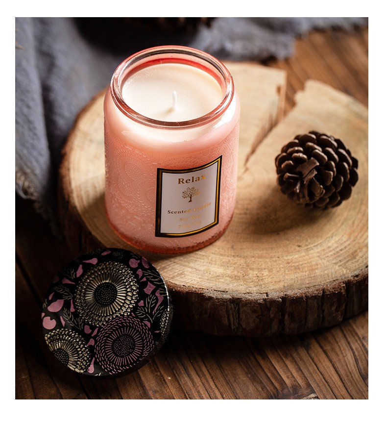 glass jar with metal lid for spa private label luxury candles manufacturers