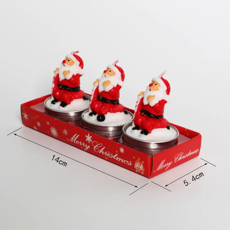 Christmas candle gift set holiday decor Santa Claus snowman festive candles USA